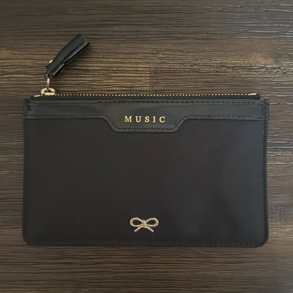 Anya Hindmarch black nylon “Music” labelled pouch. - Picture 1 of 8